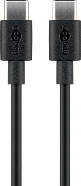 goobay USB C Lade und Synchronisationskabel für Geräte mit USB C Anschluss schwarz 0,5 m