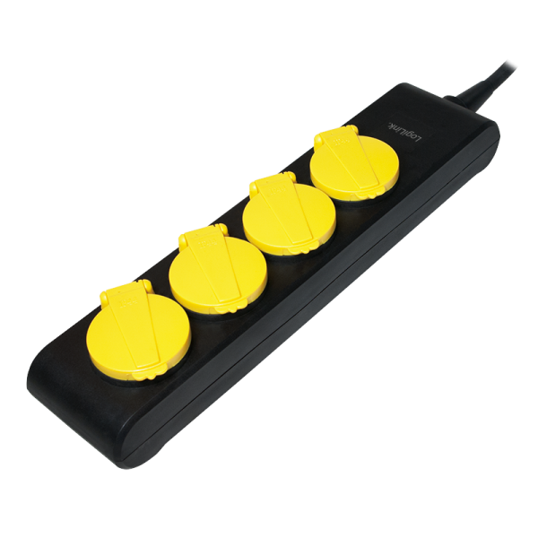 LogiLink Feuchtraum Steckdosenleiste 4 fach schwarz/gelb 1,4 m (Bulk)