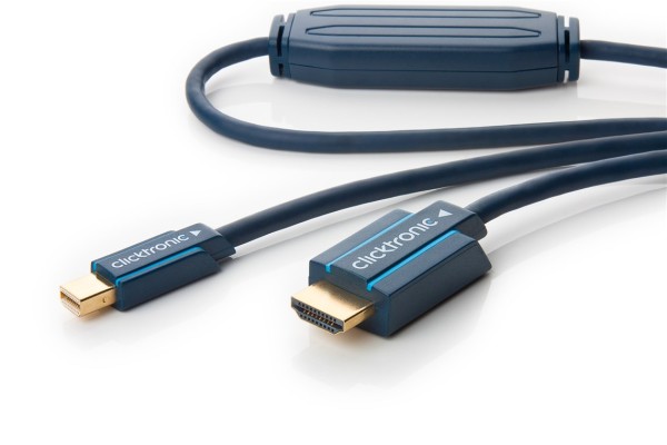 clicktronic Aktives Mini-DisplayPort-auf-HDMI-Adapterkabel UHD 4K 30 Hz 1 m (1er Faltschachtel)