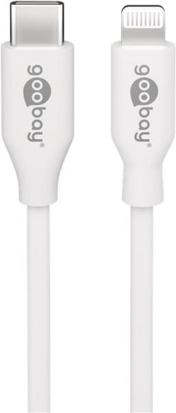 goobay Lightning auf USB C Lade und Synchronisationskabel MFi Kabel für Apple iPhone/iPad weiß 0,5 m