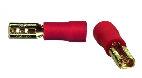 Sinuslive Flachstecker 2,8mm rot für Kabel 0,75mm² - 1,5mm² 10 Stück