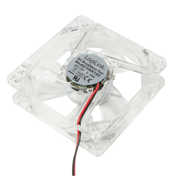 LogiLink Gehäuselüfter mit LED acryl 80 x 80 mm (Bulk)