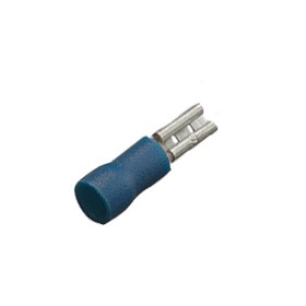 Flachstecker 2,8 x 0,8mm blau für Kabel 1mm² - 2,5mm² teilisoliert