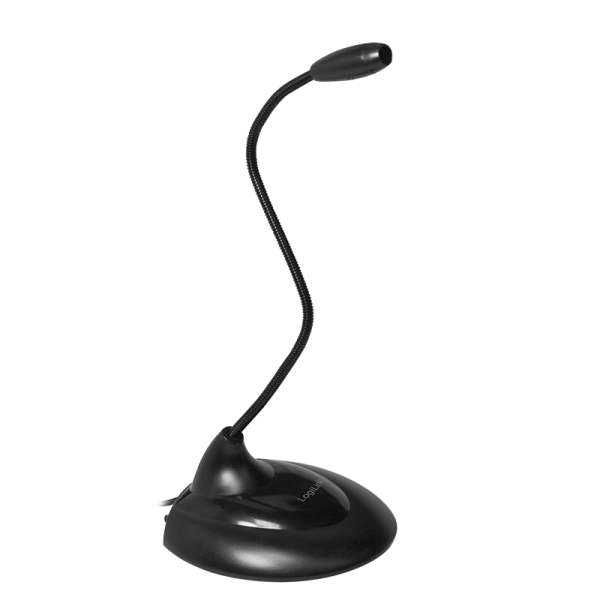 LogiLink Mikrofon mit Standfuss und flexiblem Hals schwarz 1,80 m (1er Blister)
