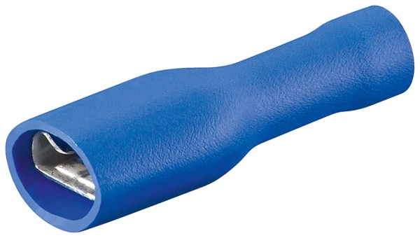 goobay vollisolierte Flachsteckhülsen blau 6,4 mm x 0,8 mm 1,5 mm 2,5 mm (100 Stück)