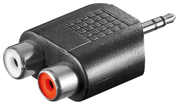 goobay Cinch Adapter AUX Klinke 3,5 mm zu 2 x stereoBuchse (Bulk)