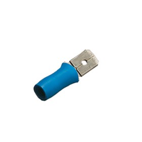 Flachsteckzunge 4,7 x 0,5mm blau für Kabel 1mm² - 2,5mm² teilisoliert