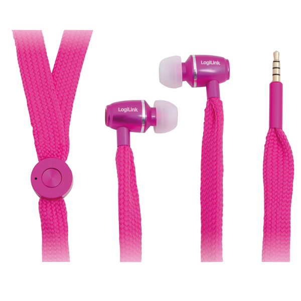 LogiLink Stereo In Ear Headset pink (1er Blister)