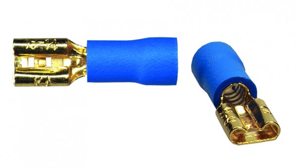 Sinuslive Flachstecker 4,8mm blau für Kabel 1,5mm² - 2,5mm² 10 Stück