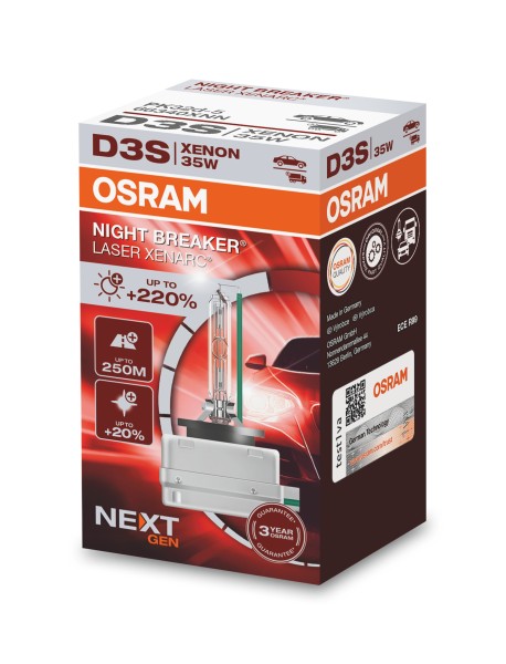 OSRAM XENARC NIGHT BREAKER LASER D3S PK32d-5 42 V/35 W Next Gen (1er Faltschachtel)