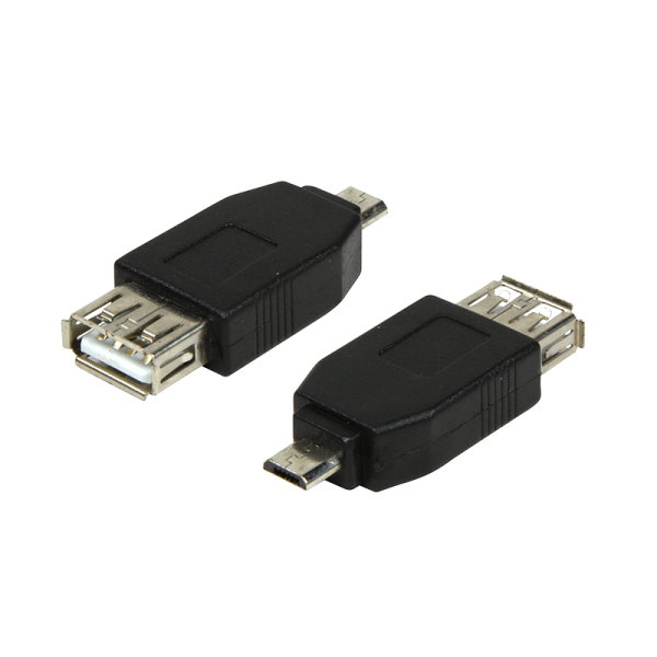 LogiLink USB 2.0 Adapter micro B Stecker auf USB 2.0 A Buchse schwarz (1er Softpack)