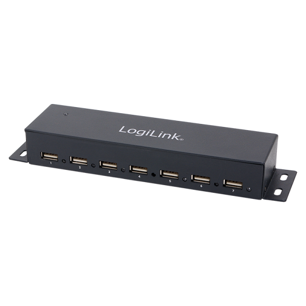 LogiLink USB 2.0 Hub 7 Port Metall (1er Faltschachtel)