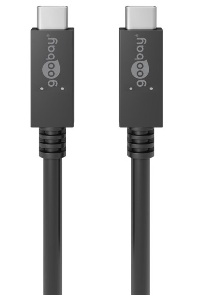 goobay USB CPD Lade und Synchronisationskabel 100 W für Geräte mit USB C Gen. 3.2 Anschluss schwarz