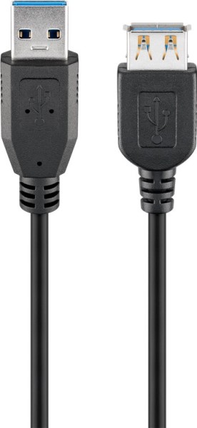 goobay USB 3.0 SuperSpeed Verlängerungskabel A Stecker auf A Buchse schwarz 5 m