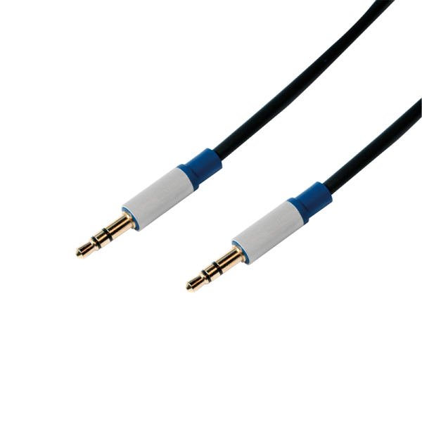 LogiLink Audio Kabel Stecker auf Stecker vergoldet schwarz/mattsilber 15 m