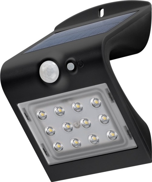 goobay LED Solar Wandleuchte mit Bewegungsmelder 1,5 W schwarz