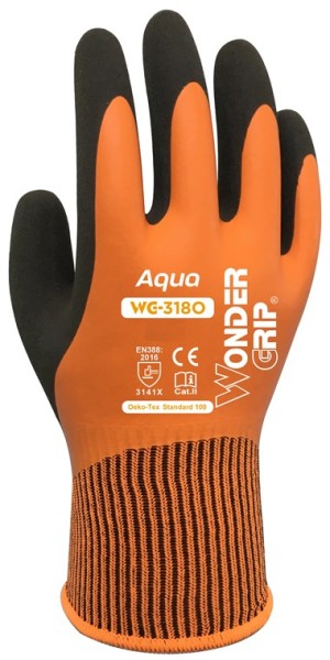 Wonder Grip WG-318O Arbeitshandschuhe Aqua orange M/8 (Bulk)