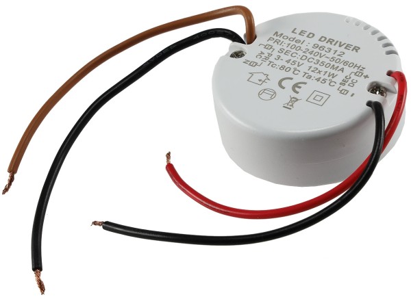 ChiliTec elektronischer LED-Trafo 3-45V, rund 220-240V, Ausgang konstant Strom 350mA
