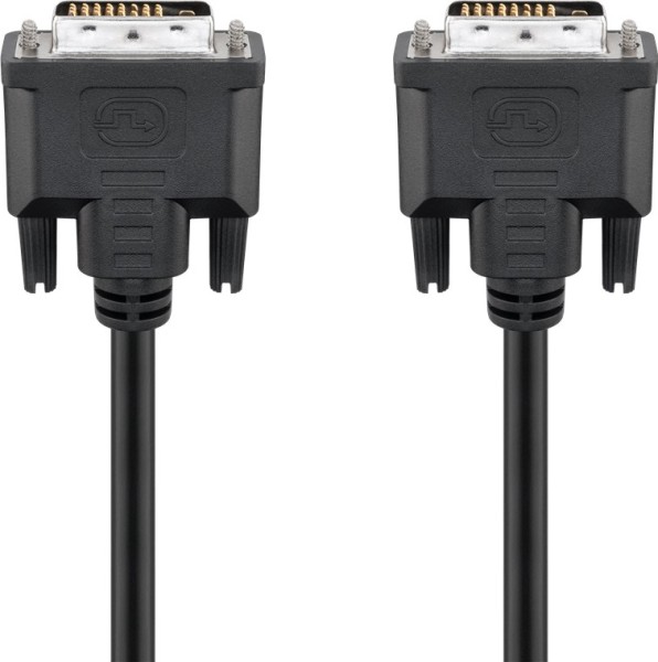 goobay DVI D FullHD Kabel Dual Link DVI D 24+1 Stecker auf DVI D 24+1 Stecker schwarz 0,5 m