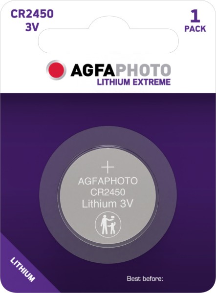 AGFAPHOTO Lithium Extreme Knopfzelle CR2450 3V (1er Blister)