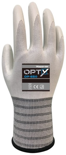 Wonder Grip OP-650 Arbeitshandschuhe Opty weiß L/9 (2er Blister)