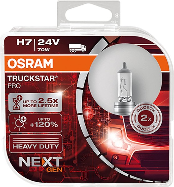 OSRAM TRUCKSTAR PRO H7 PX26d 24 V/70 W (2er Box)