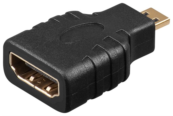 goobay HDMI Adapter HDMI+ A Buchse auf HDMI+ D Micro Stecker vergoldet schwarz