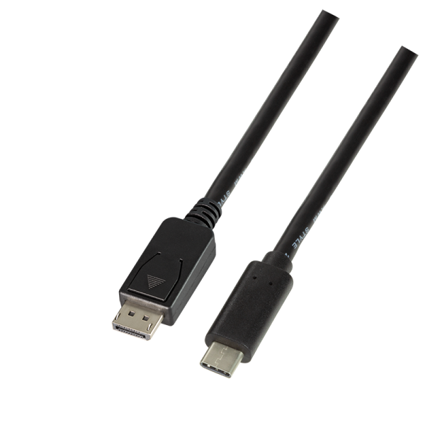LogiLink USB 3.2 Gen1 Type C Kabel C/M zu DP/M 4K 120 Hz schwarz 1,8 m