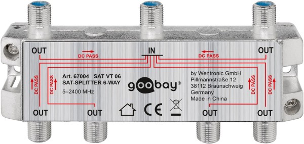 goobay Sat Verteiler 6 fach 5 bis 2450 MHz (Bulk)