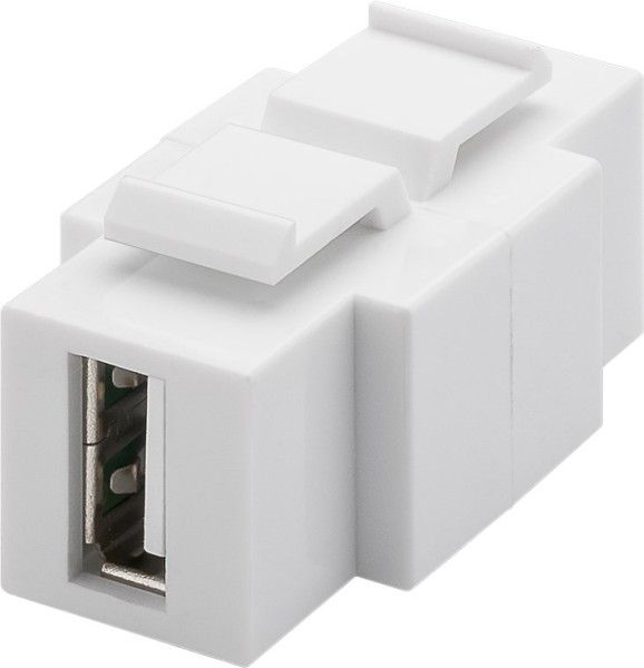 goobay Keystone Modul USB 2.0 beidseitig einbaubar 16,9 mm weiß (Bulk)