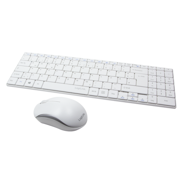 LogiLink 2,4 GHz Wireless Tastatur & Maus Set mit Autolink Funktion weiß (1er Faltschachtel)