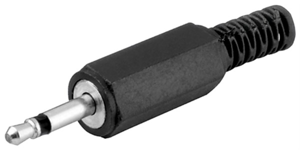 goobay Klinkenstecker 3,5 mm mono mit Knickschutz schwarz (Bulk)