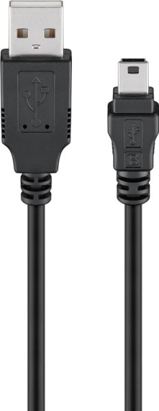 goobay USB 2.0 Hi-Speed Kabel A Stecker auf B Mini Stecker 5 polig schwarz 0,3 m