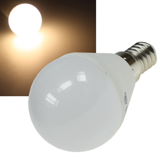 ChiliTec LED Tropfenlampe E14 T50 warmweiß 3000k, 400lm, 230V/5W