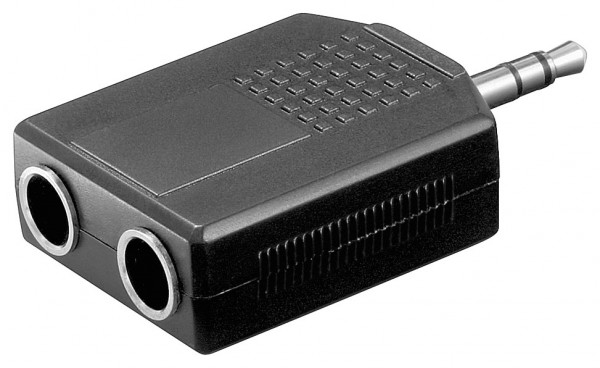goobay Audio-Adapter 3,5 mm stereo Stecker auf 2x6,35 mm stereo Kupplung