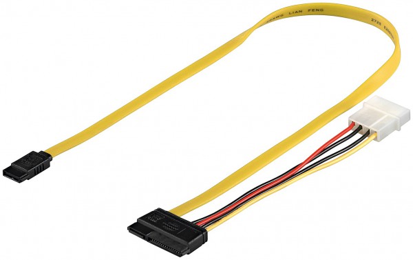 baytronic SATA Kabel Set Dual SATA Kabel, Strom + Datenkabel