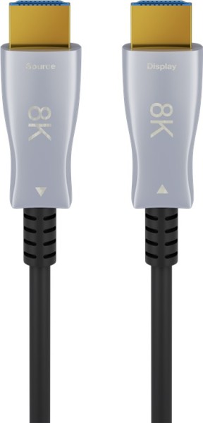 goobay Optisches Hybrid High-Speed-HDMI-Kabel mit Ethernet AOC schwarz 10 m (Bulk)