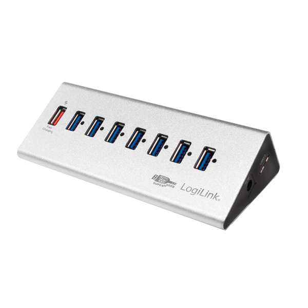 LogiLink USB 3.0 Super Speed Hub 7 Ports + 1 x Schnell Ladeport (1er Faltschachtel)