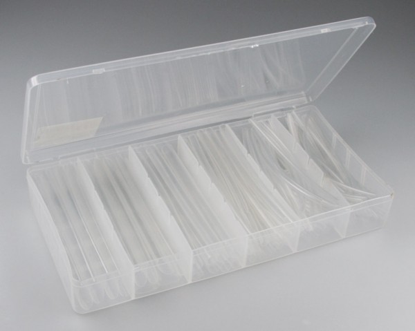 ChiliTec Schrumpfschlauch-Sortiment, 100-teilig in praktischer Box, transparent