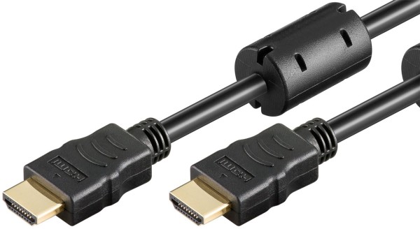 goobay High Speed HDMI Kabel mit Ethernet vergoldet schwarz 10 m (Bulk)