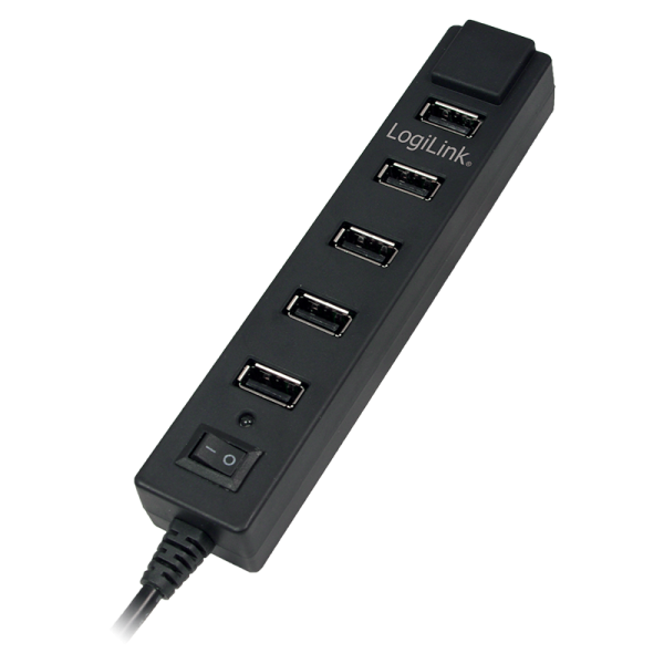 LogiLink USB 2.0 Hub 7 Port mit EIN/AUS Schalter (1er Faltschachtel)