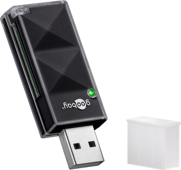 goobay USB 2.0 Kartenlesegerät für Micro SD und SD Speicherkarten (1er Faltschachtel)