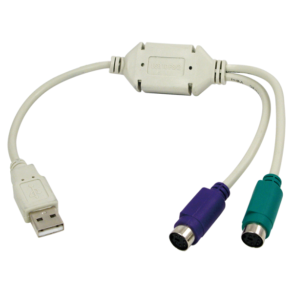 LogiLink USB 1.1 Adapter auf 2 x PS/2 grau 0,3 m (1er Softpack)