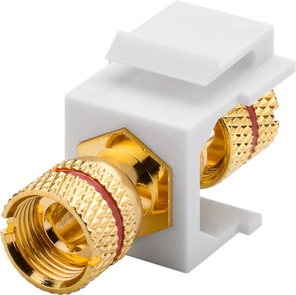 goobay Keystone Modul Lautsprecher Polklemme auf Gewindebuchse vergoldet  rot (Rot), ISDN Modularanschlußkabel & Dosen, Kabel & Adapter, Kommunikation