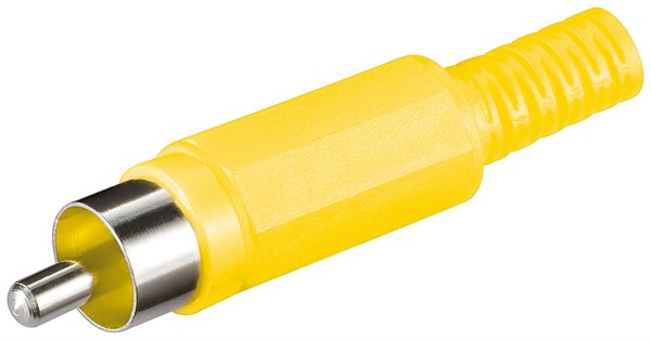 goobay Cinch Stecker Kunststoff mit Knickschutz gelb (Bulk)