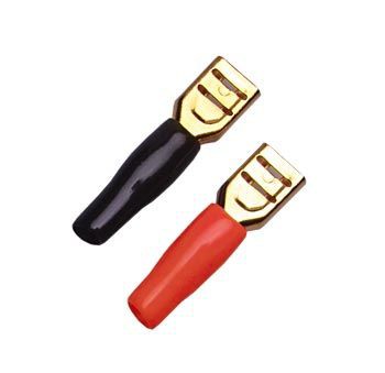 Sinuslive Flachstecker | 6,3 mm Stecker | bis 6 mm² | mit roter und schwarzer Isoliertülle (20 Stück
