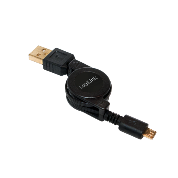 LogiLink Ausziehbares USB 2.0 zu Micro USB Anschlusskabel