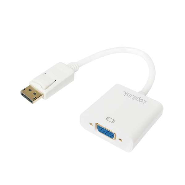 LogiLink DisplayPort 1.2 auf VGA Adapter 1080p weiß 0,15 m (Bulk)
