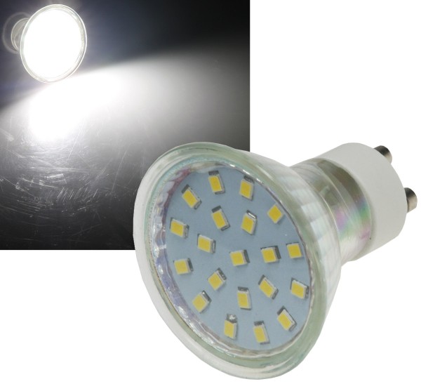 ChiliTec LED Strahler GU10 H40 SMD 120°, 4000k, 300lm, 230V/3W, neutralweiß