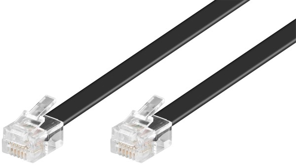 goobay Modularkabel/Telefonkabel CCA RJ12 Stecker auf RJ12 Stecker schwarz 10 m
